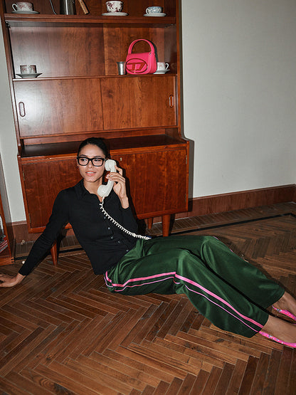 Side Striped High-Waist Sweatpants