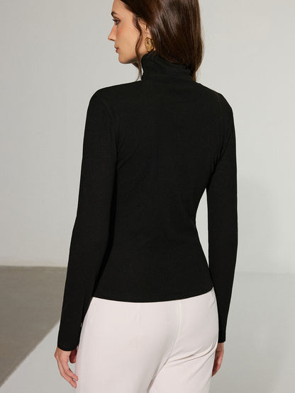 Color-Block Turtleneck Sweater