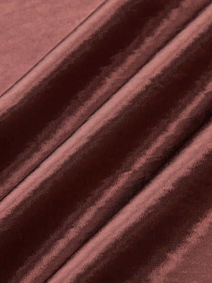 Metal Detail Satin Slit Midi Skirt