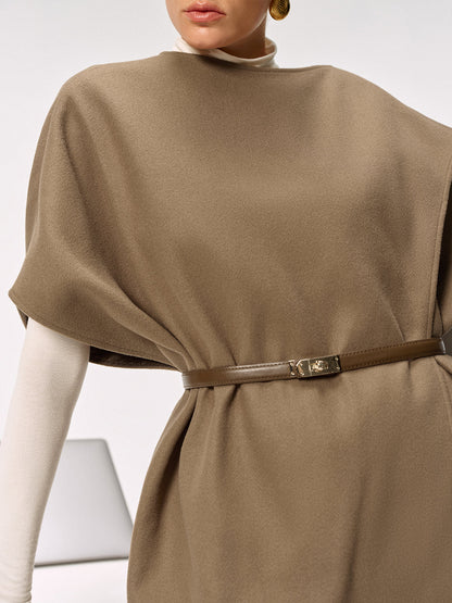 Belted Long Cloak Top
