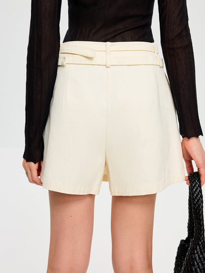 Double Belt Mid-Waist Skort