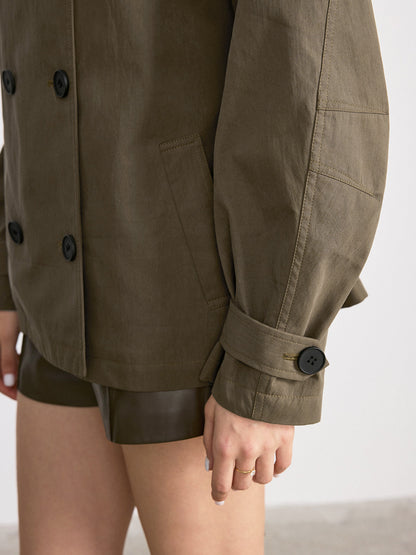 Double-Breasted Belted Trench Coat
