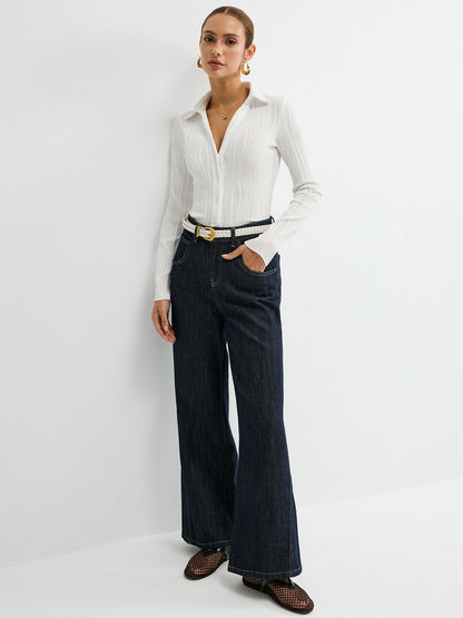 Textured Button-Down Shirt