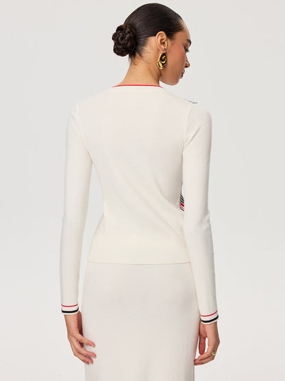 Striped Wool-Blend Knit Top