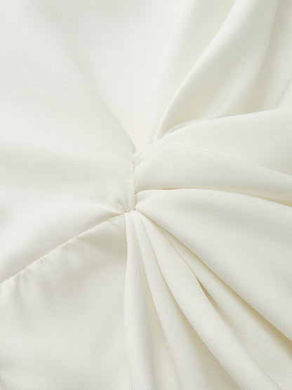 Long-Sleeve Twist Mock Neck Top