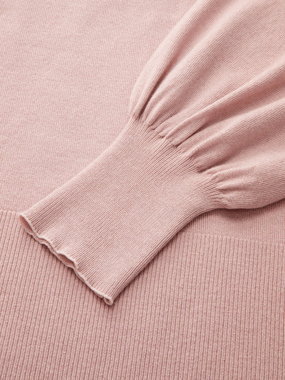 Bow Tie Neck Wool Blend Sweater