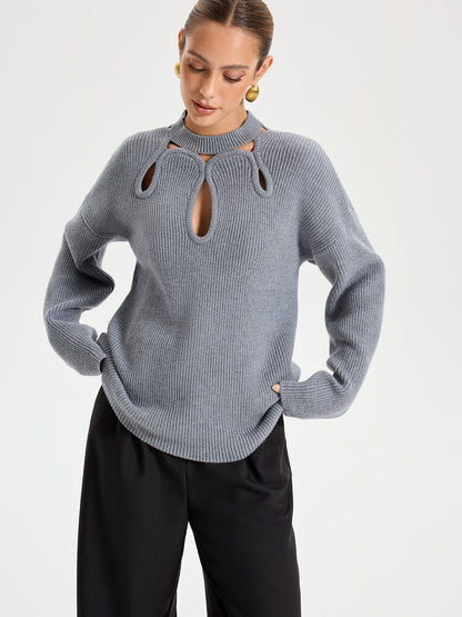 Cut-Out Knit Sweater