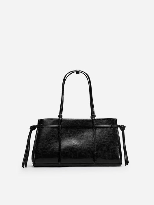 Double Strap PU Leather Tote Bag