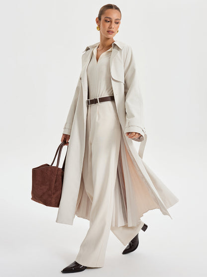 Belted Double-breasted Trench Coat