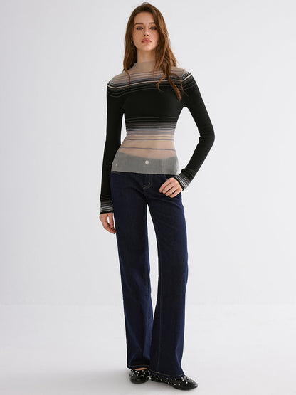 Gradient Mesh Knit Top