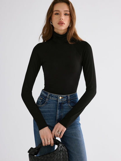 Bra Free Soft Line Open Back Long Sleeve Shirt