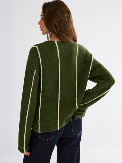 Contrast Striped Sweater