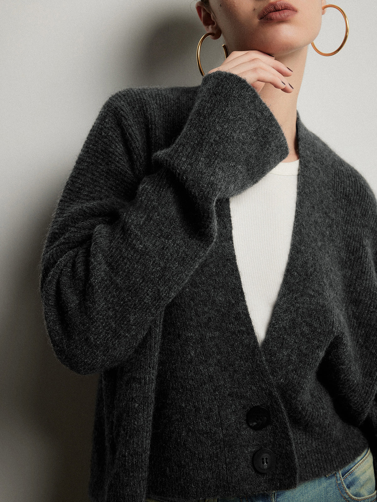 Buttoned Slouchy Cardigan