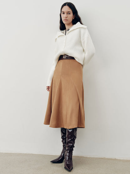 Suede A-Line Maxi Skirt