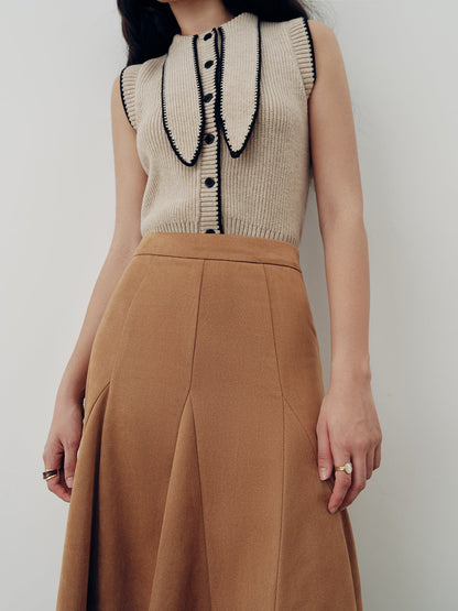 Suede A-Line Maxi Skirt