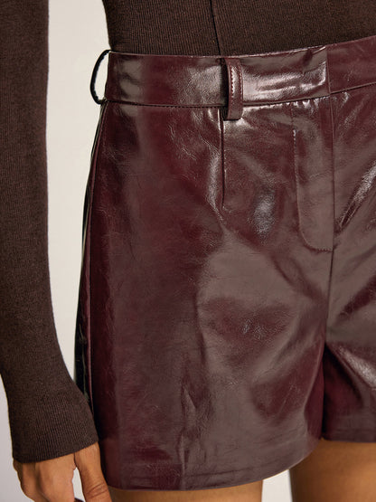 PU Leather Shorts without Belt