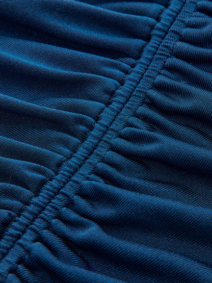 Ruched Long-Sleeve Maxi Dress