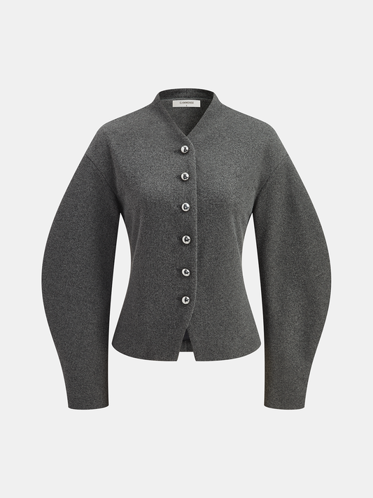 Curved Sleeve Tweed Jacket