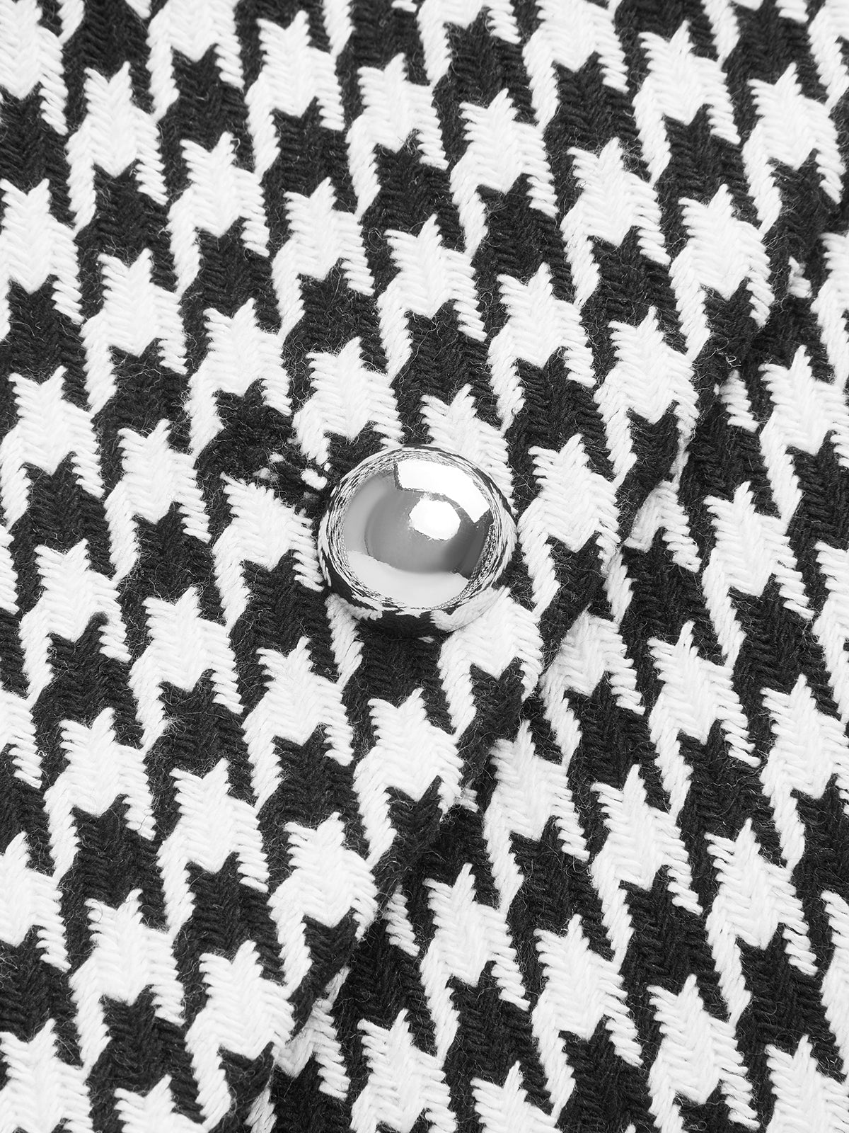 Houndstooth Buttoned Vest and Mini Skirt Set