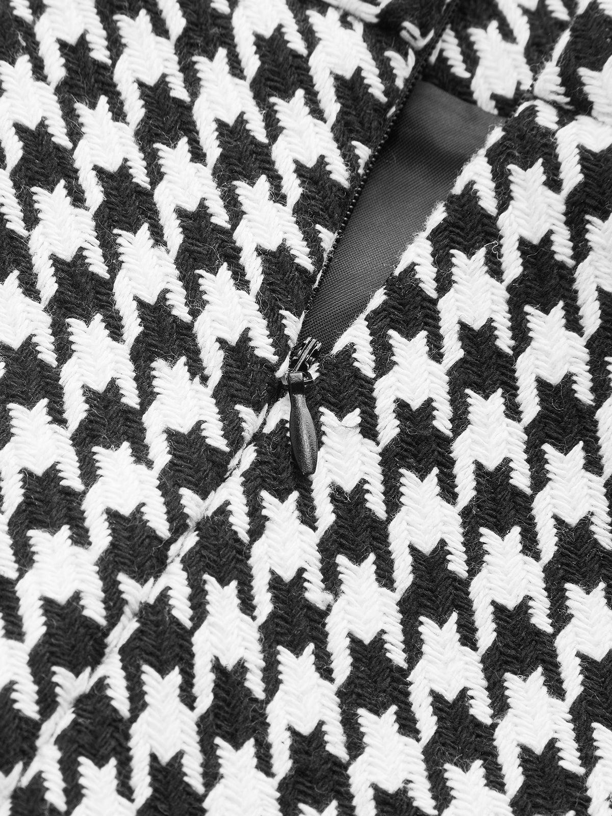 Houndstooth Buttoned Vest and Mini Skirt Set
