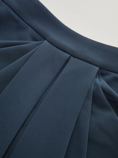 Pleated Detail Mid-Waist Maxi Skirt