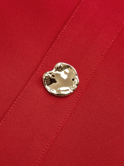 Square Neck Button Front Mini Dress