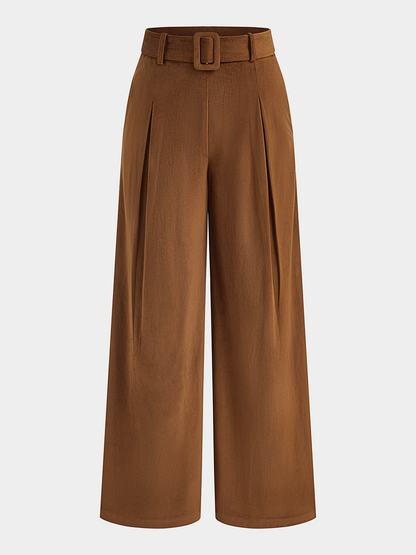 Belted Pleated Pants