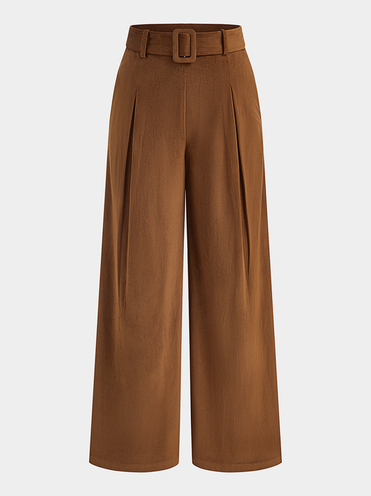 Belted Pleated Pants