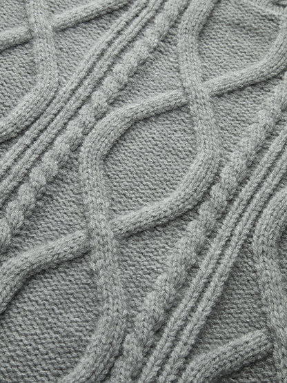 Cable Knit Mock Neck Sweater