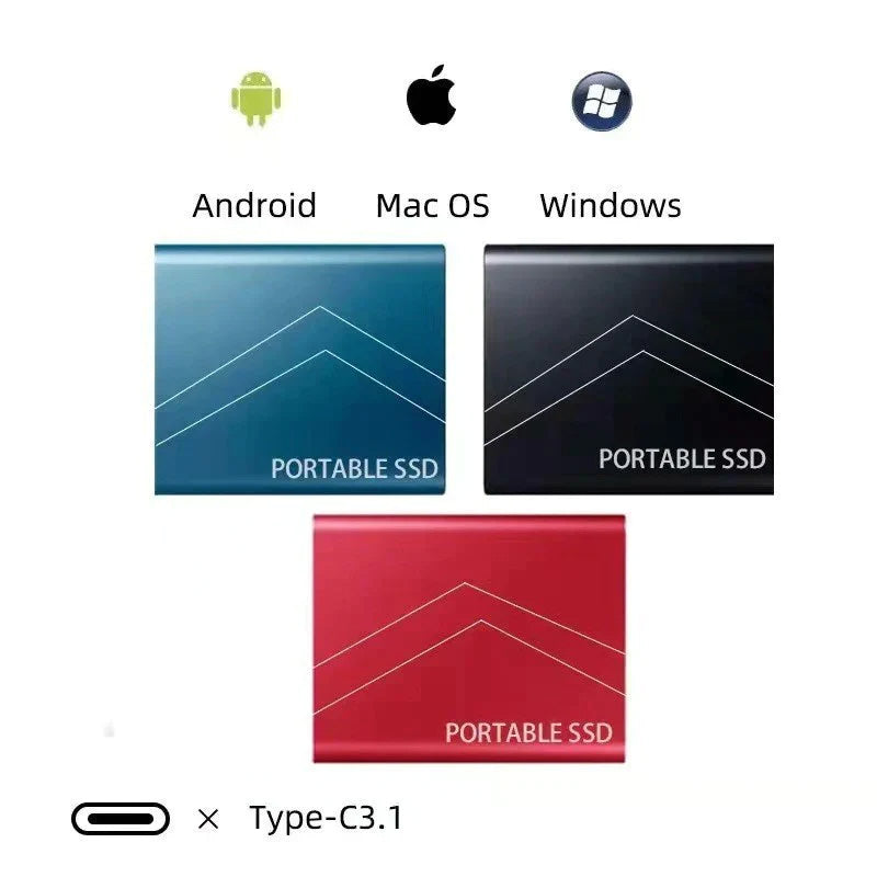 SSD External Hard Drive 16TB  30TB 2TB Storage Device Hard Drive Type-C USB 3.1 Mobile Hard Drives For Laptop Microcomputer Desktop