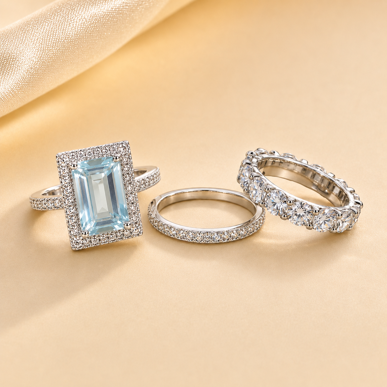 The Celeste 3-Piece Ring Set