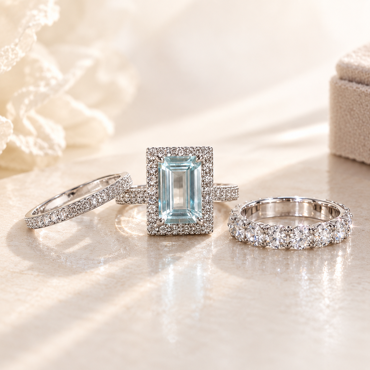 The Celeste 3-Piece Ring Set
