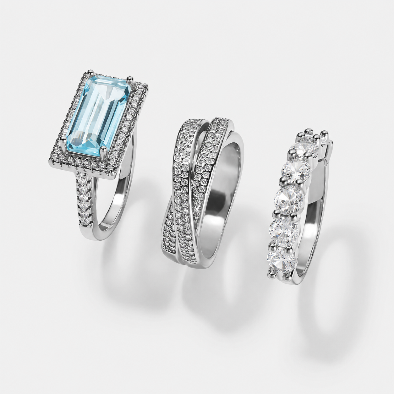 The Celeste 3-Piece Ring Set