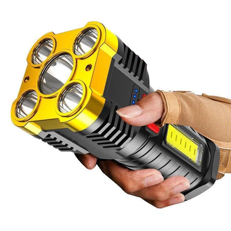 100000lumens Five Nuclear Anti-explosion Powerful Flashlight Nitecore Lantern High Power Led Torch Rechargeable Lamp with COB Side Light