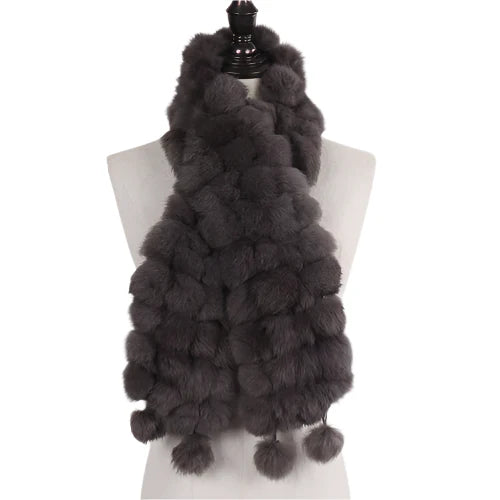 Women’s Winter Warm Rabbit Fur Scarf - 100% Genuine Natural Fur Muffler, Stylish & Cozy Cold-Weather Accessory, Hot Sale