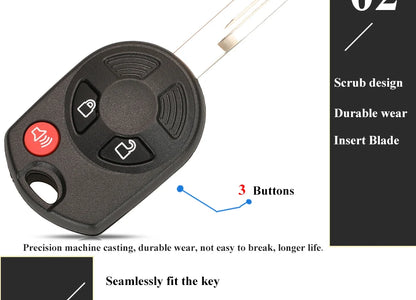 jingyuqin 315/433Mhz Remote Car Key Fob For Ford C-Max Edge Escape Focus Lincoln Mazda Mercury OUCD6000022 Transmitter ID63 4BT