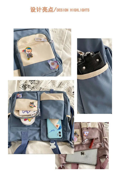 Nylon Waterproof Canvas Women Handbags Shoulder Bag Japanese Ladies Messenger Bag Student School Crossbody Bags for Girl Satchel
