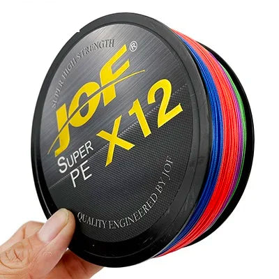 JOF X12 500M 300M Braided Fishing Line 12 Strands MultiColor Multifilament Saltwater PE Line 20 24 35 40 50 65 80LB