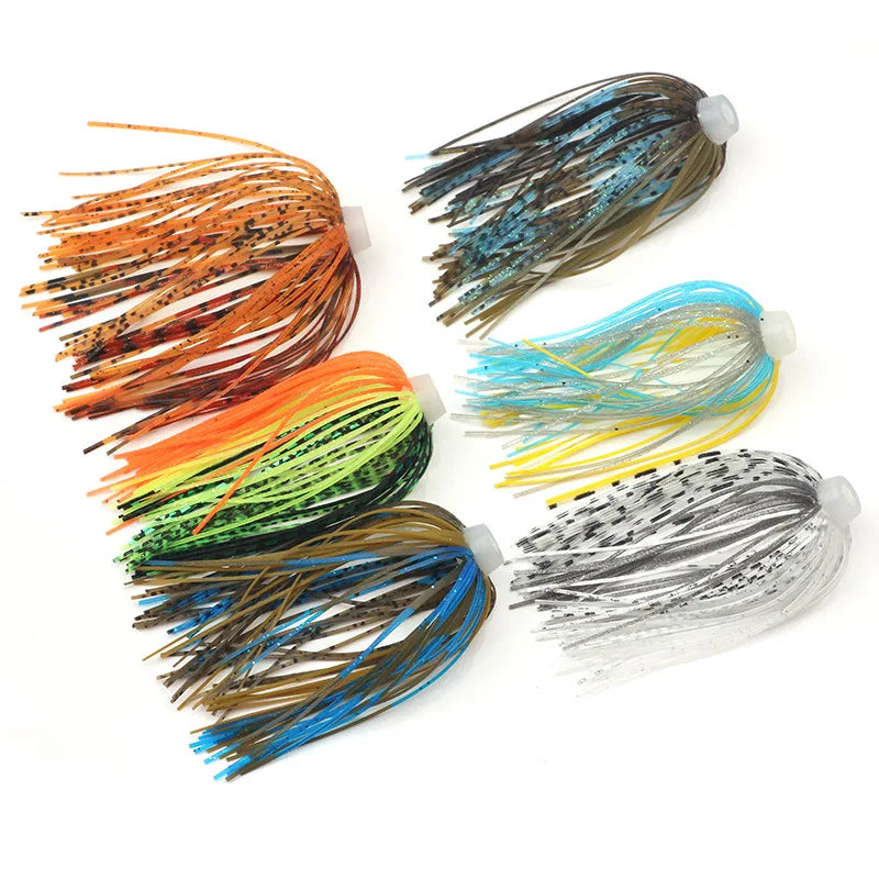 5 pcs/lot 88 Strands 64mm Silicone Skirts Elastic hole Umbrella skirts Fishing Accessories Buzzbaits Spinner Buzz Bait