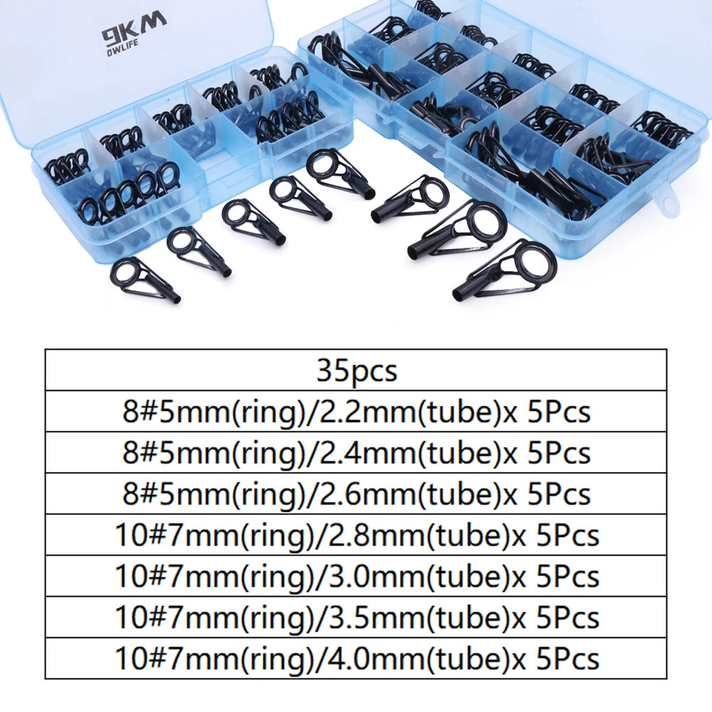 Fishing Rod Guide Tip Repair Kit Set 24~230Pcs Rod Building Guide Stainless Steel Ceramic Ring Saltwater Freshwater Fishing Box