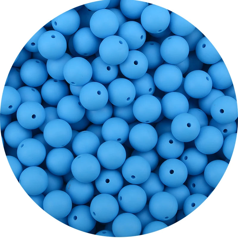 LOFCA 15mm 20pcs/lot Silicone Loose Beads Safe Teether Round Baby Teething Beads DIY Chewable Colorful Teething For Infant