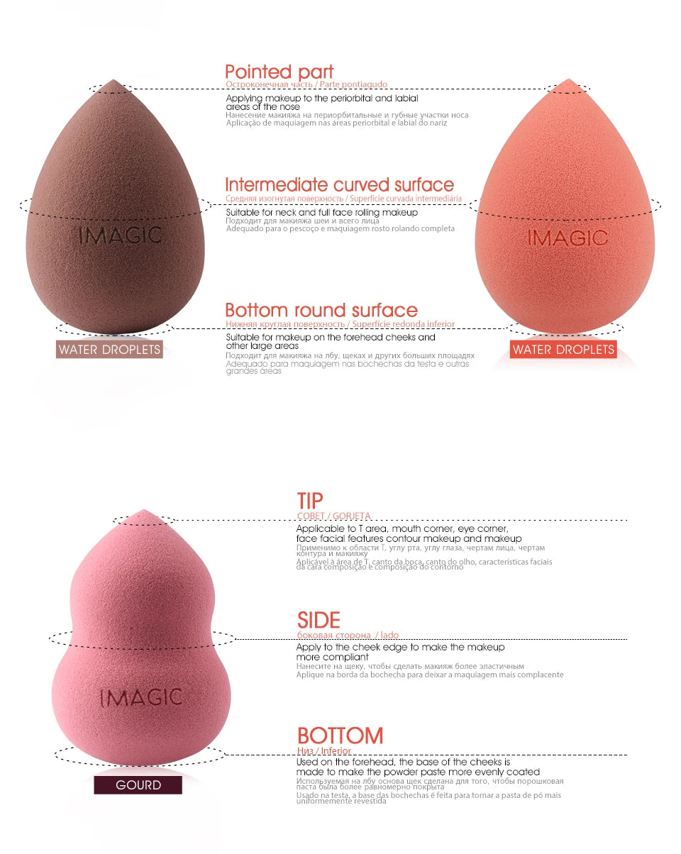 IMAGIC Beauty Sponge Face Wash Puff Gourd Water Drop Wet And Dry Makeup Tool