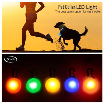 LED Glowing Pendant Flashlight Dog Cat Collar Pet Leads Glow  Accessories  Bright Necklace Luminous Collar  Night Safety Decor