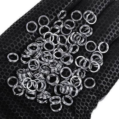 PROBEROS 50pcs Fishing Split Rings for CrankHard Bait Silver Stainless Steel 0#-12# Fishing Connector Accessories tackle