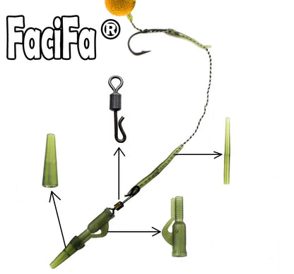 10 sets Carp Fishing Accessories Lead Clip Quick Change Swivel Tail Rubber Anti Tangle Sleeves Carp Rig Coarse Fishing Tackle