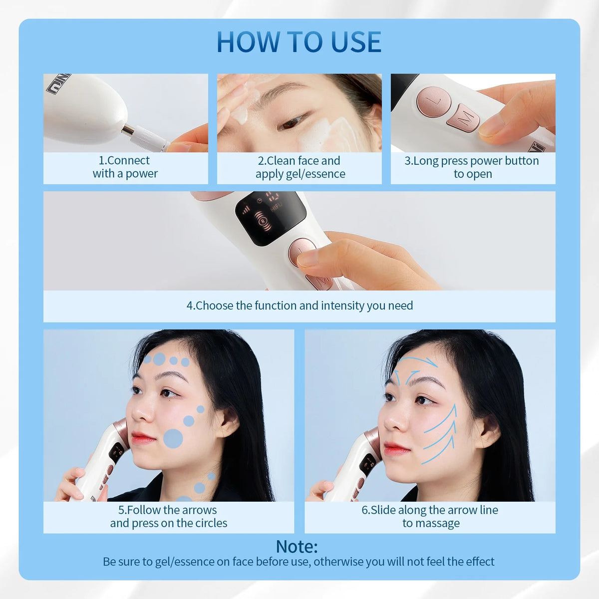 Mini HIFU Machine Ultrasonic RF EMS HIFU Facial Lifting Skin Tightening Device Face Chin Neck Eye Anti Wrinkle Massager Home Use