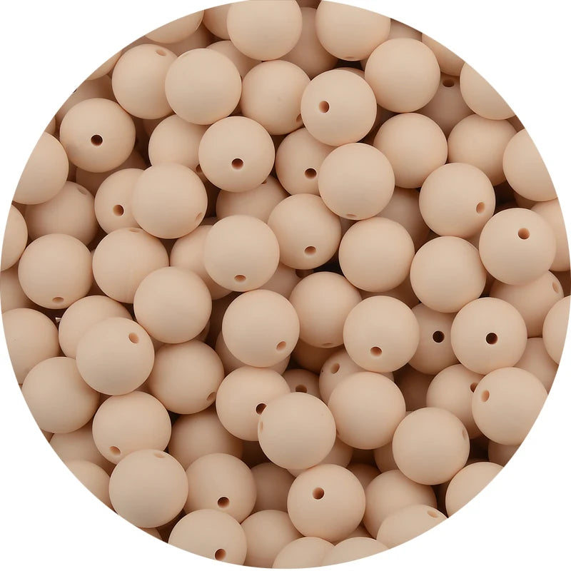 LOFCA 15mm 20pcs/lot Silicone Loose Beads Safe Teether Round Baby Teething Beads DIY Chewable Colorful Teething For Infant