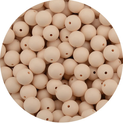 LOFCA 15mm 20pcs/lot Silicone Loose Beads Safe Teether Round Baby Teething Beads DIY Chewable Colorful Teething For Infant