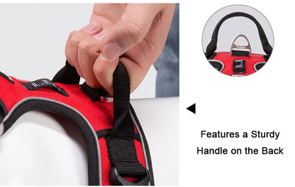 Truelove Pet Reflective Nylon Dog Harness No Pull Adjustable Medium Large Naughty Dog Vest Safety Vehicular Lead Walking Running