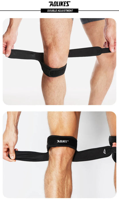 AOLIKES 1PCS Pressurized Knee Wrap Sleeve Support Bandage Pad Elastic Braces Knee Hole Kneepad Safety Basketball Tennis Cycling